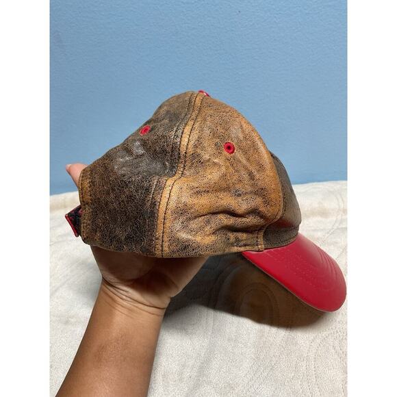 Vtg 1994 Jeff Hamilton World Cup Coca Cola Leather BG Tv Hat Soccer Made In USA - Picture 4 of 11